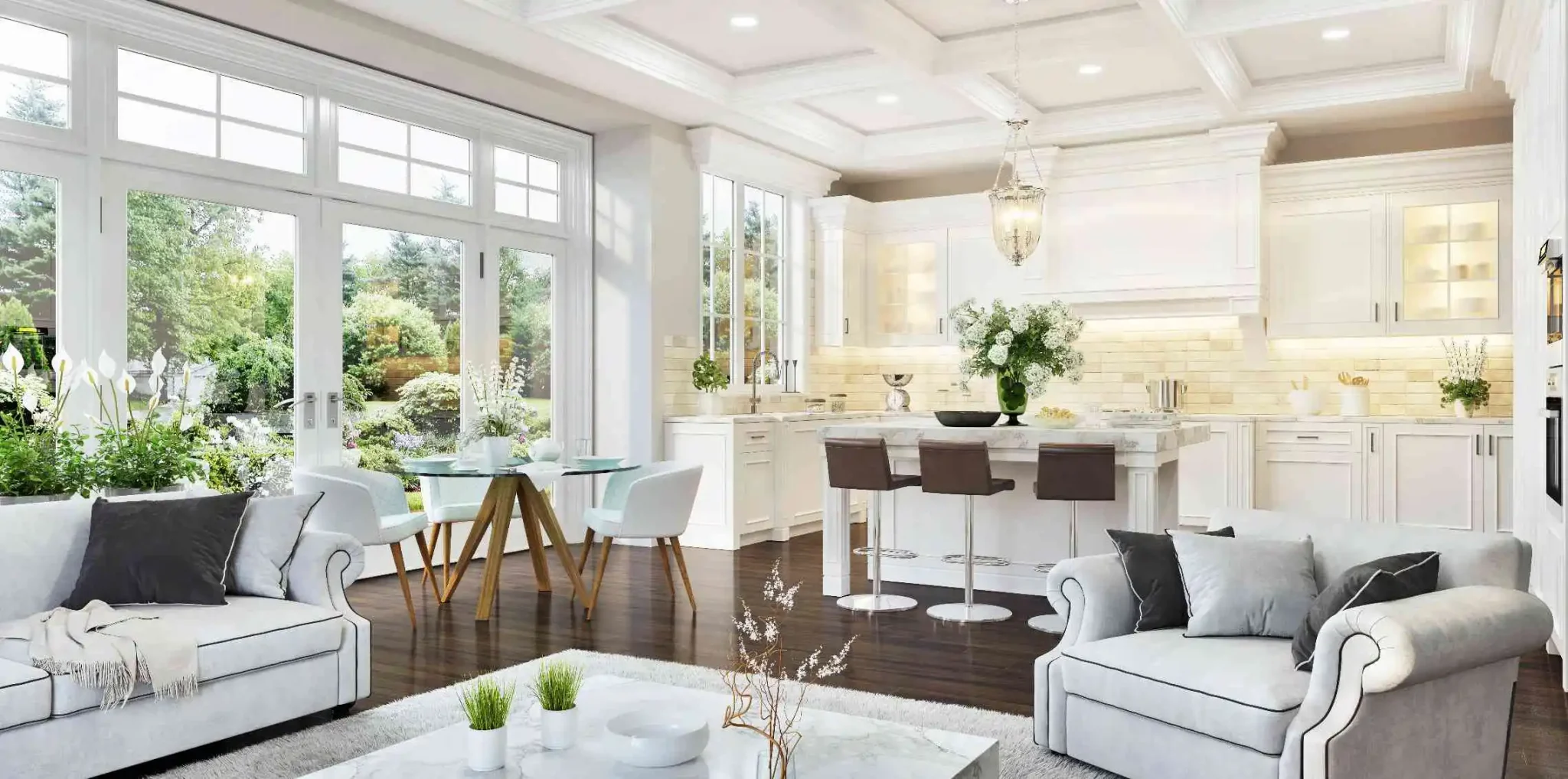 Luxury Schertz Texas Kitchen and Living Room Interior